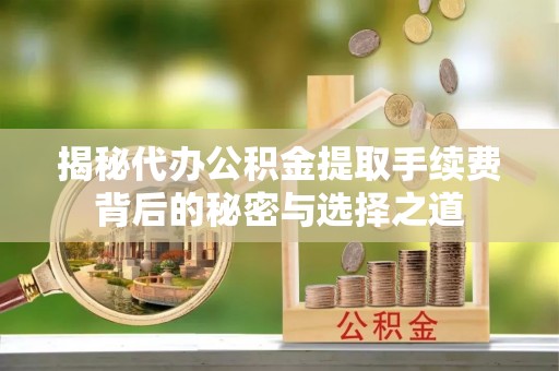 龙门揭秘代办公积金提取手续费背后的秘密与选择之道