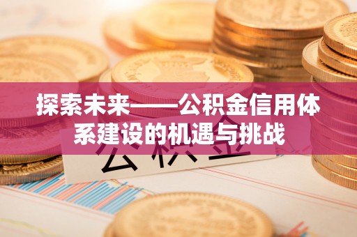 龙门探索未来——公积金信用体系建设的机遇与挑战
